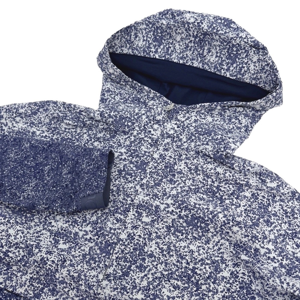 Outdoor‎ Voices Anorak Jacket Mens XS Blue Speckle Half Zip Hooded Windbreaker